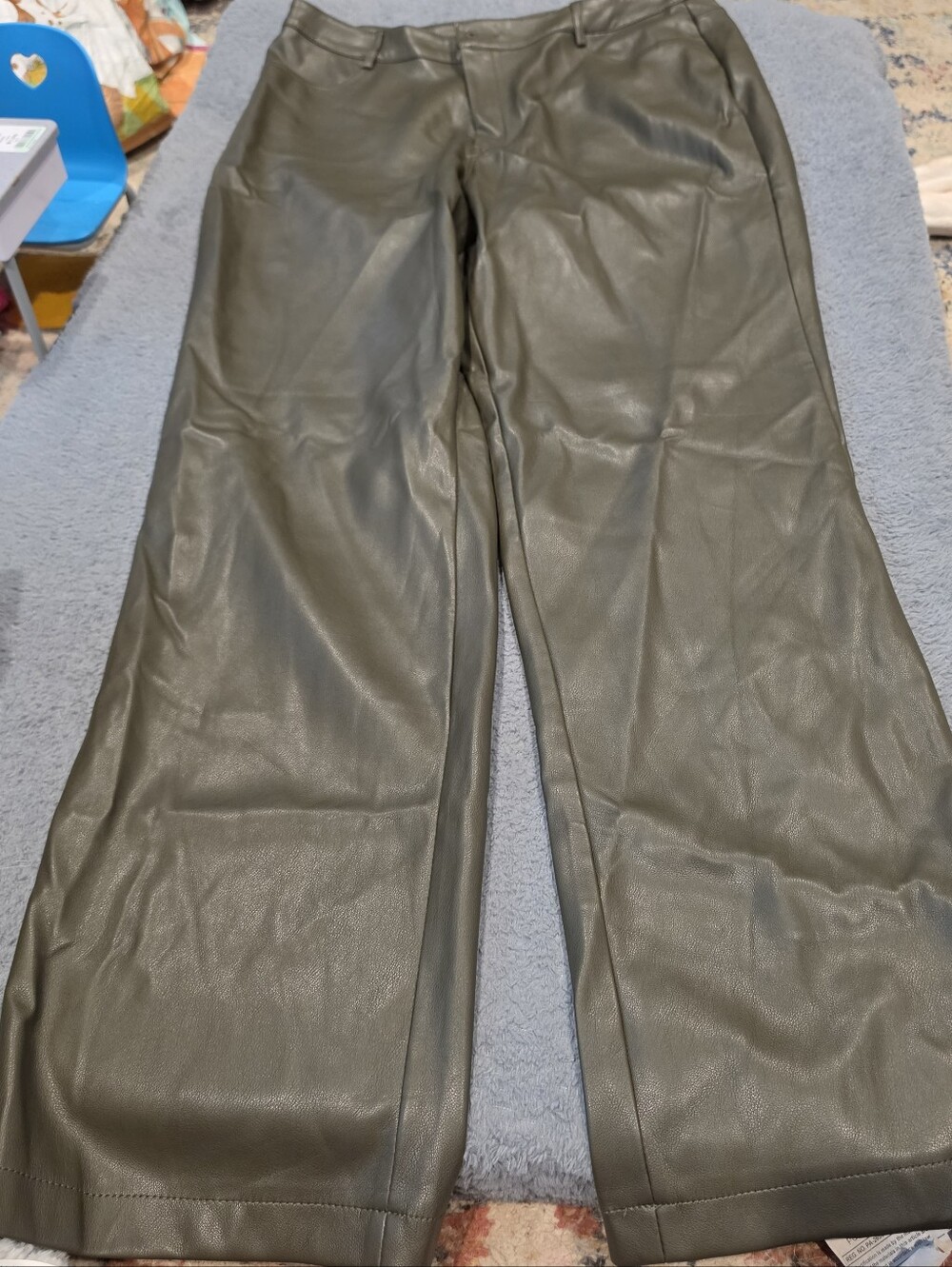 Marc New York Andrew Marc Green Vegan Leather Pants Sz 14